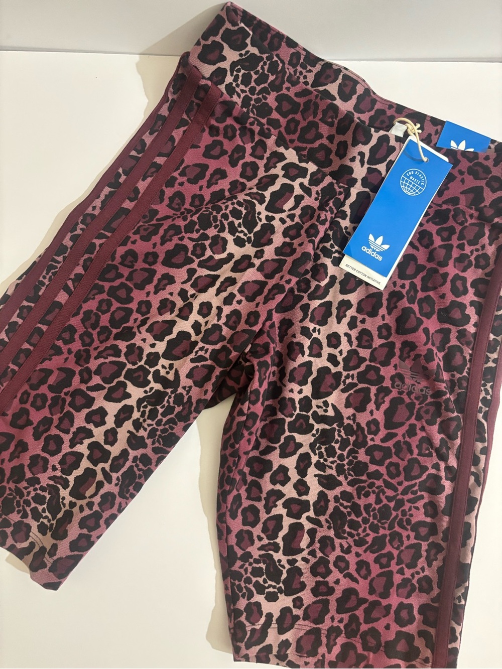 adidas Bike Leggings Leopard Print Pink Small NWT